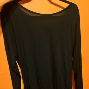 Long sleeved black Victoria secret pink top with open back